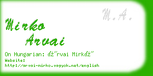 mirko arvai business card